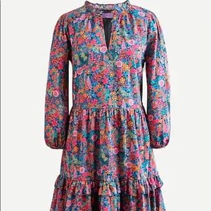 J.Crew Ruffleneck tiered dress in Liberty